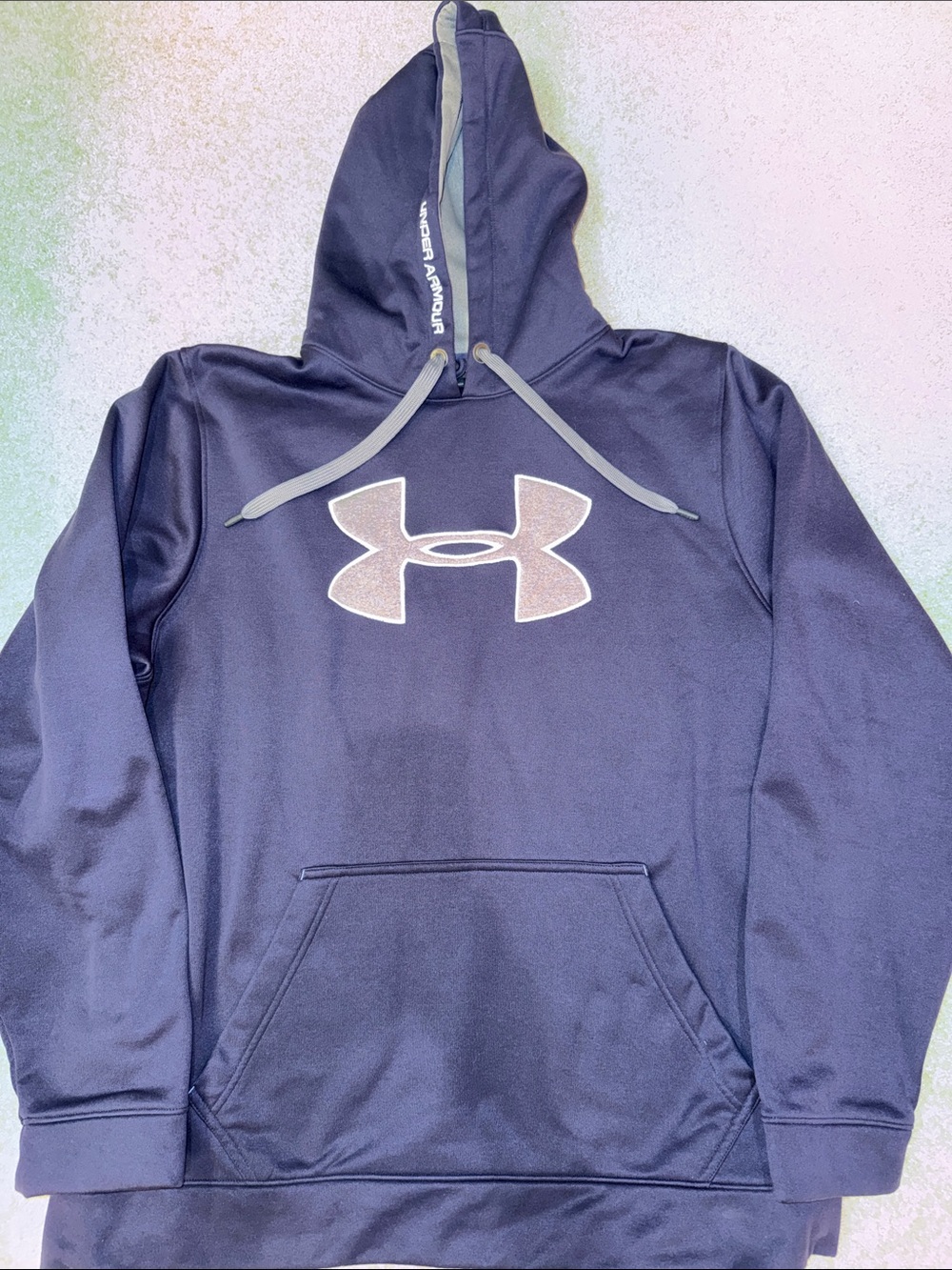 Under Armour Navy Blue Pullover Hoodie with Logo